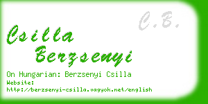 csilla berzsenyi business card